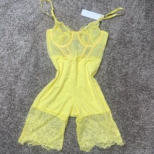 Yellow lace romper